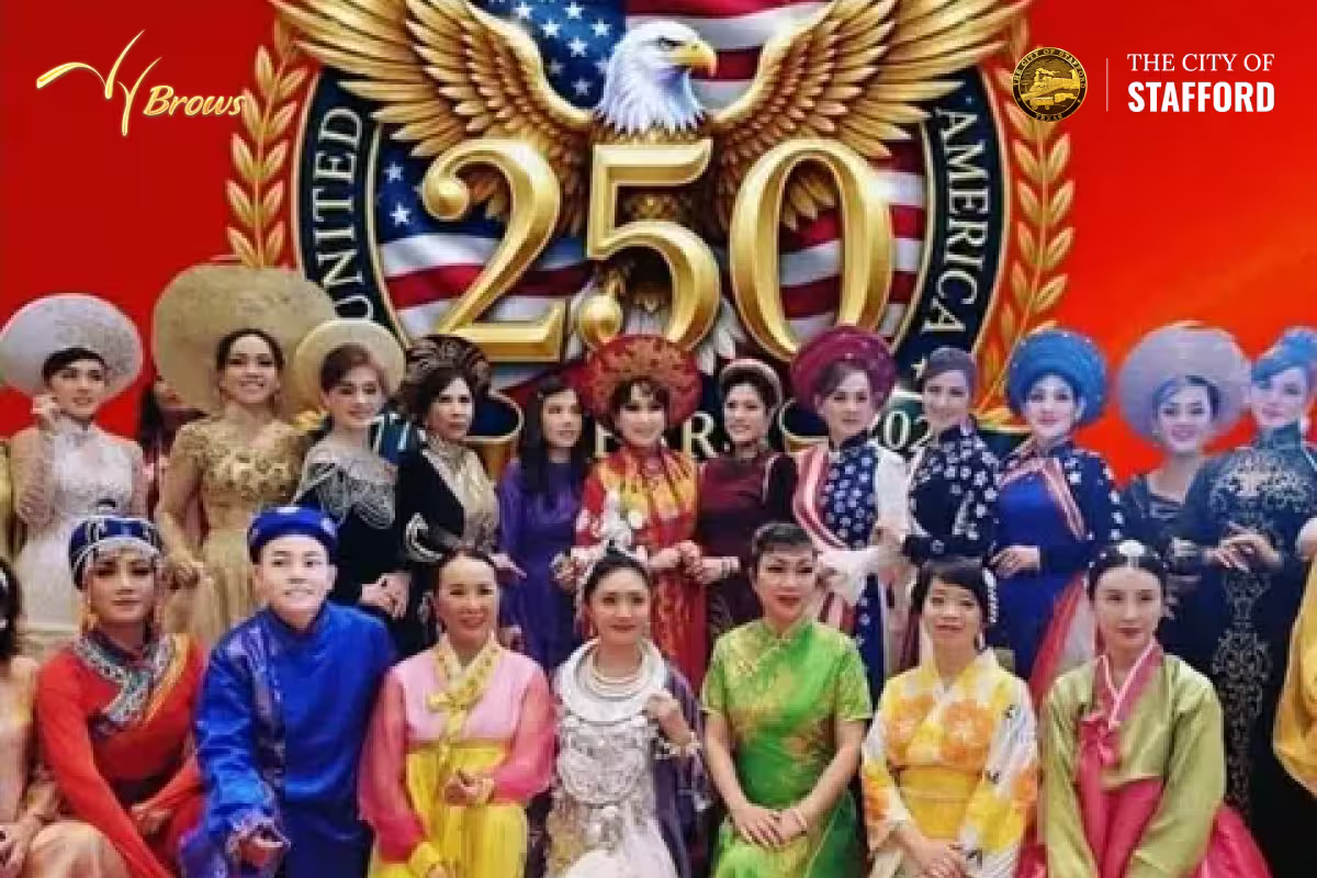 各国代表の衣装 — Together We Shine 2026 各国を代表する衣装を纏ったミスコンと出演者たち — Together We Shine アメリカ建国250周年、スタッフォードセンター、2026年5月8日
