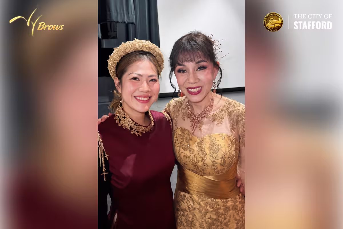 Thanh Vy (CEO of VyBrows Academy) - Alice Chen (Chủ tịch uỷ ban AAPI) — Together We Shine 2026 CEO Thanh Vy と AAPI 委員会 Alice Chen 議長が Together We Shine にて — アメリカ建国250周年、スタッフォードセンター、2026年5月8日
